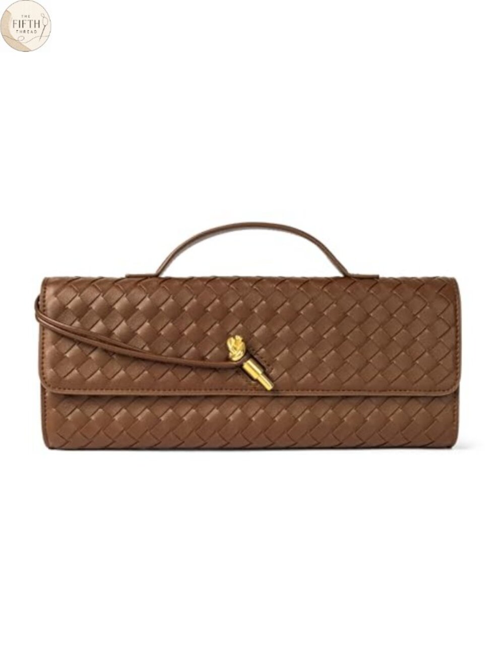 Woven Vegan Leather Evening Clutch Crossbody Handbag Adjustable Strap